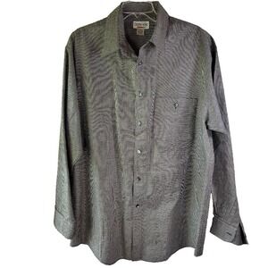 Domani Uomo Dress Shirt Grey Houndstooth Long Sleeve Men's‎ Size XL